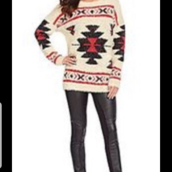 ANTHROPOLOGIE EVERLEIGH Aztec Imitation Mohair Knitted Sweater - Picture 13 of 13